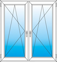 Окно 1300*1300мм двухстворчатое